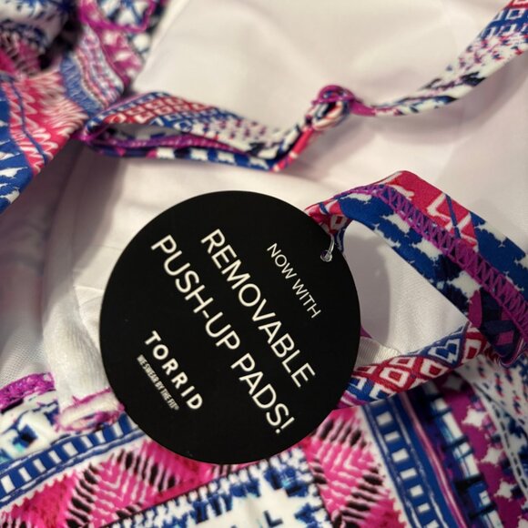 NWT Torrid Chevron push-up Multi-way bikini and high lattice-mesh bottoms swim - Picture 4 of 4